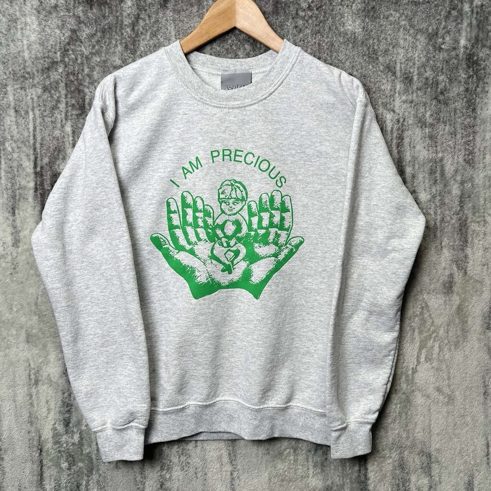 Ashley Williams I Am Precious Gray Crewneck Sweatshirt Women's Size XS Designer